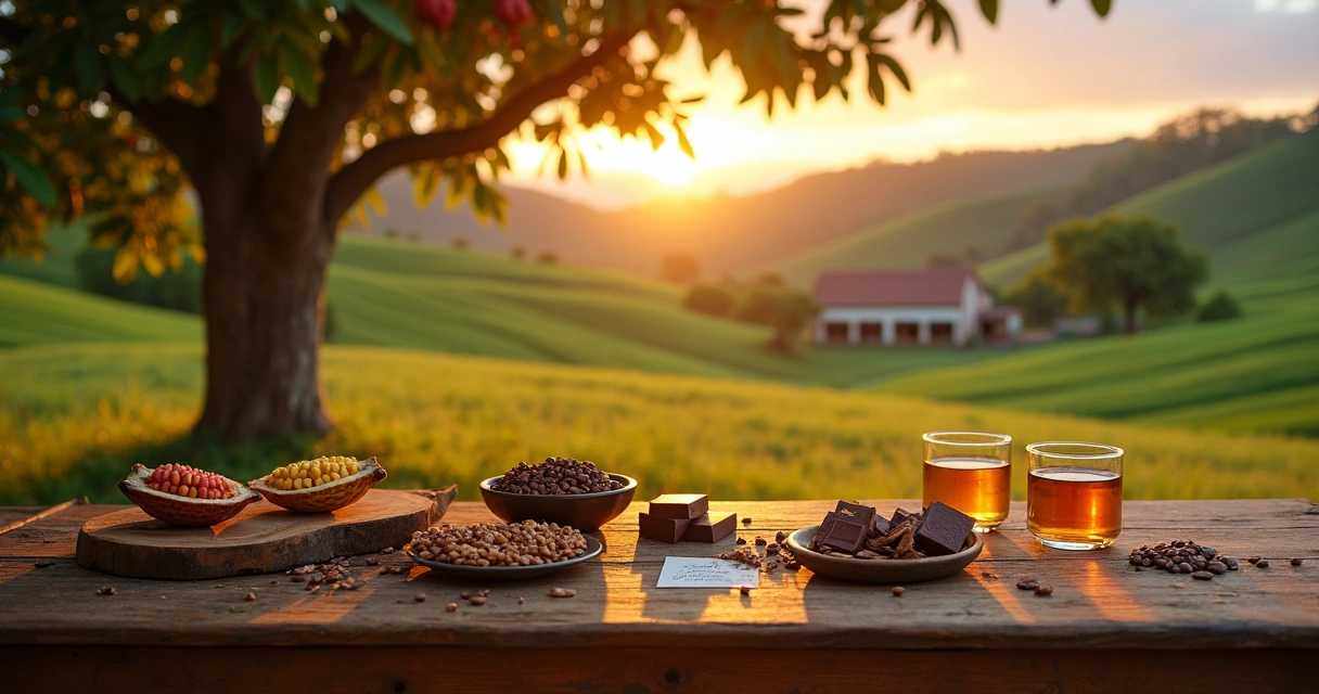Degustação de cacau e chocolate em fazenda rural no sul da Bahia
