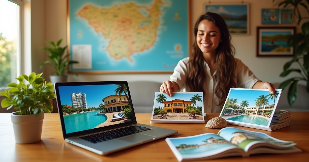 Recepção mostrando opções de hotel pousada e hostel em Ilhéus lado a lado
